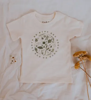 Organic Cotton - Be Kind To Our Earth Tee Size 8