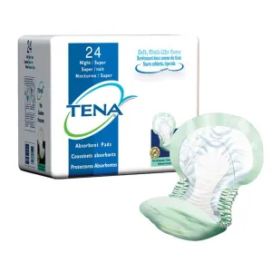 Package Of 24 TENA Bladder Control Pads - Night Super, Green, Package Of 24