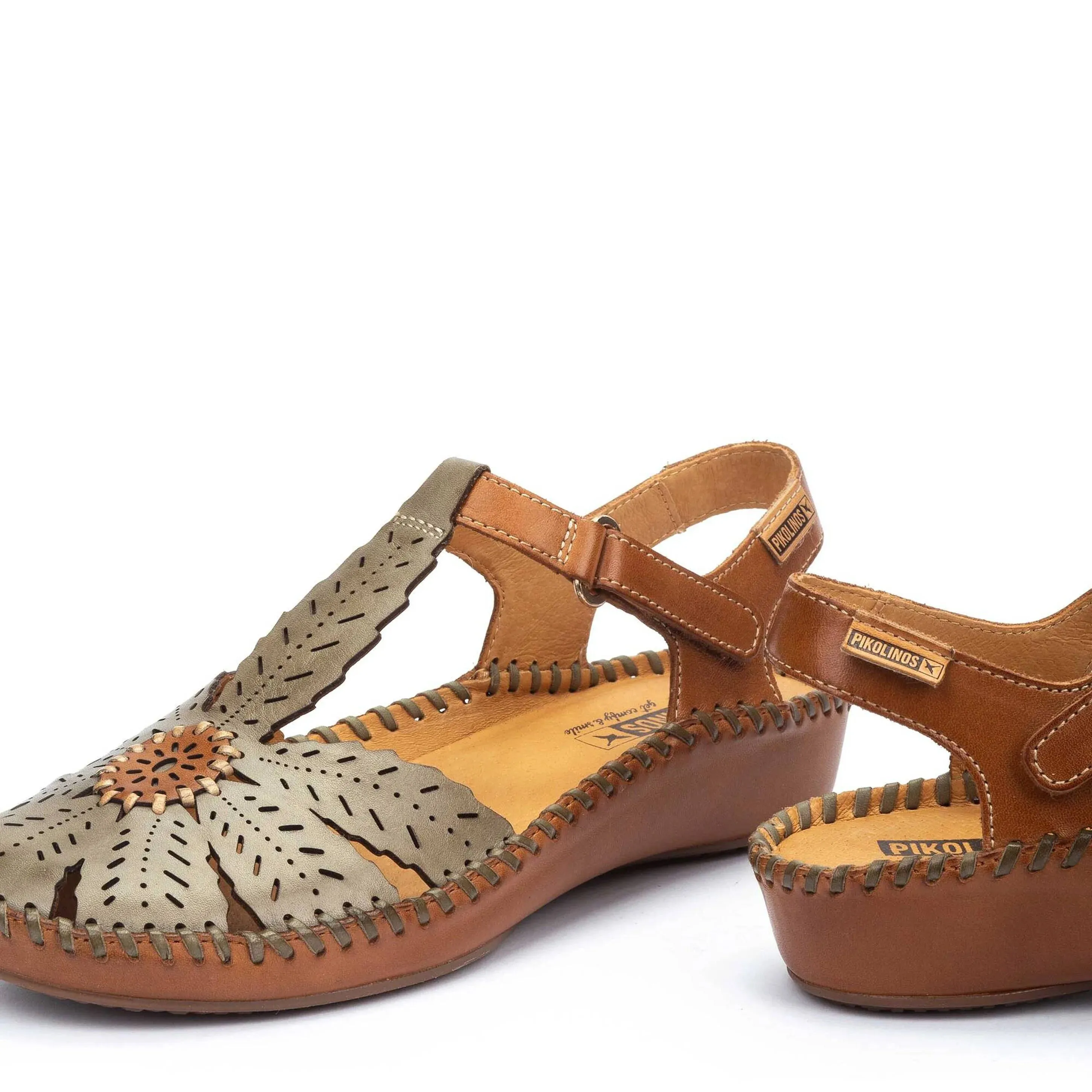 Pikolinos Women's Puerto Vallarta Semi-Open Toe Wedge Sandal - Sage