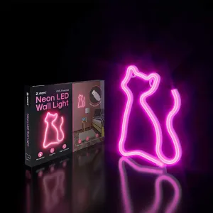 Pink Cat Neon LED Wall Light