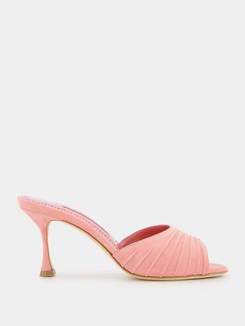 Pirua Pink Suede 70mm Mule Heels