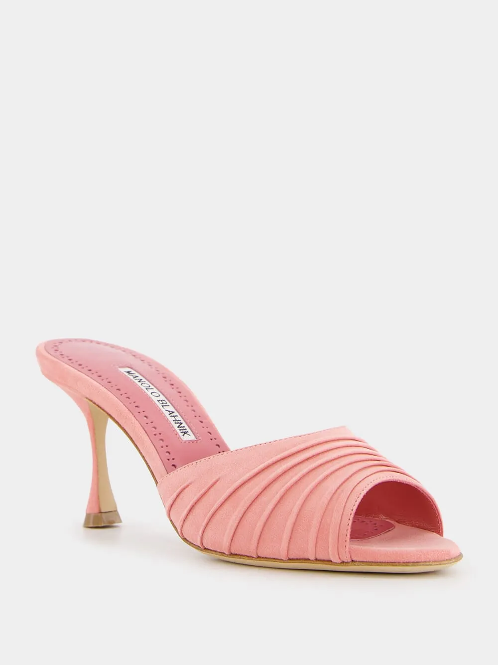 Pirua Pink Suede 70mm Mule Heels