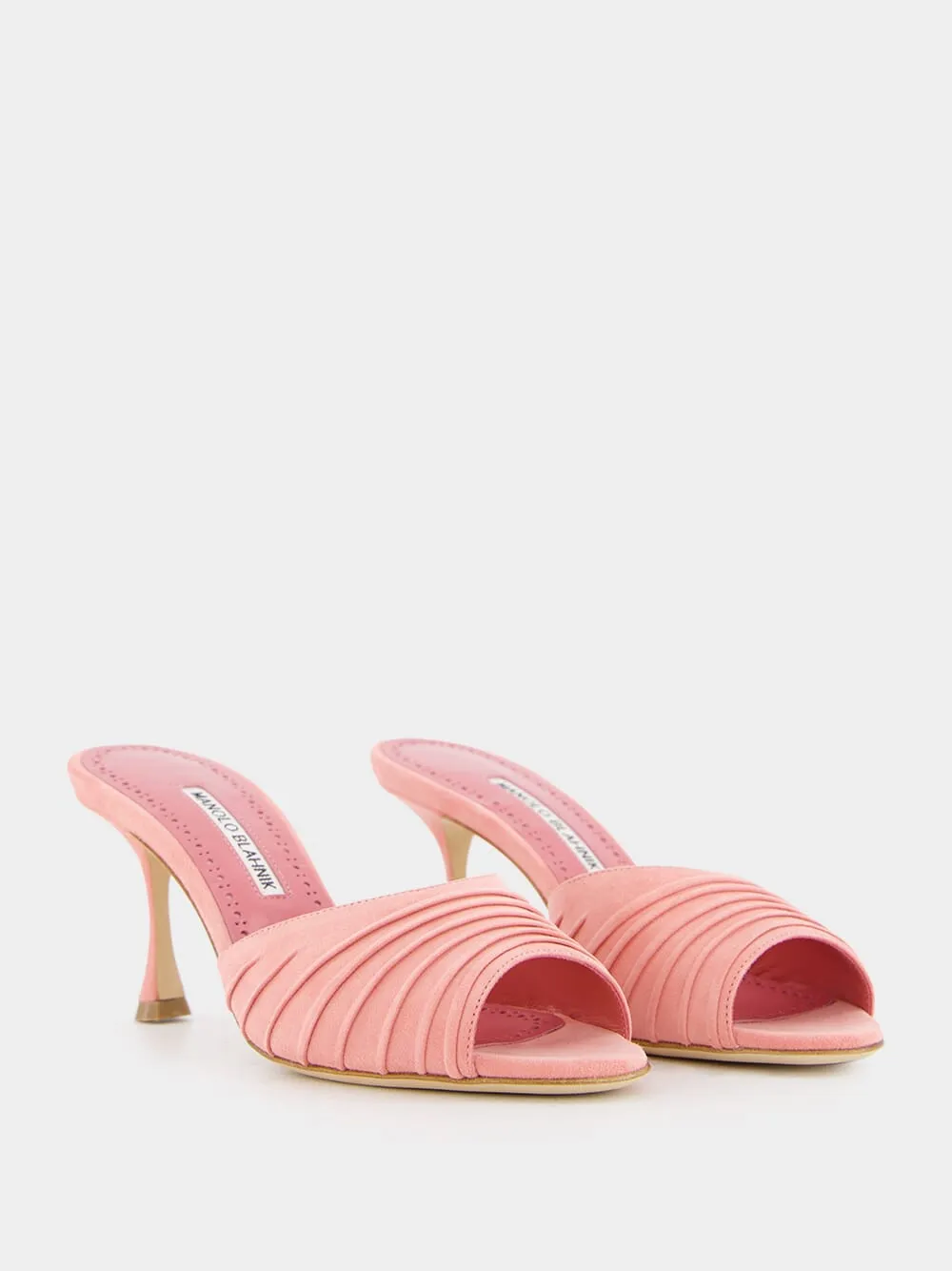 Pirua Pink Suede 70mm Mule Heels