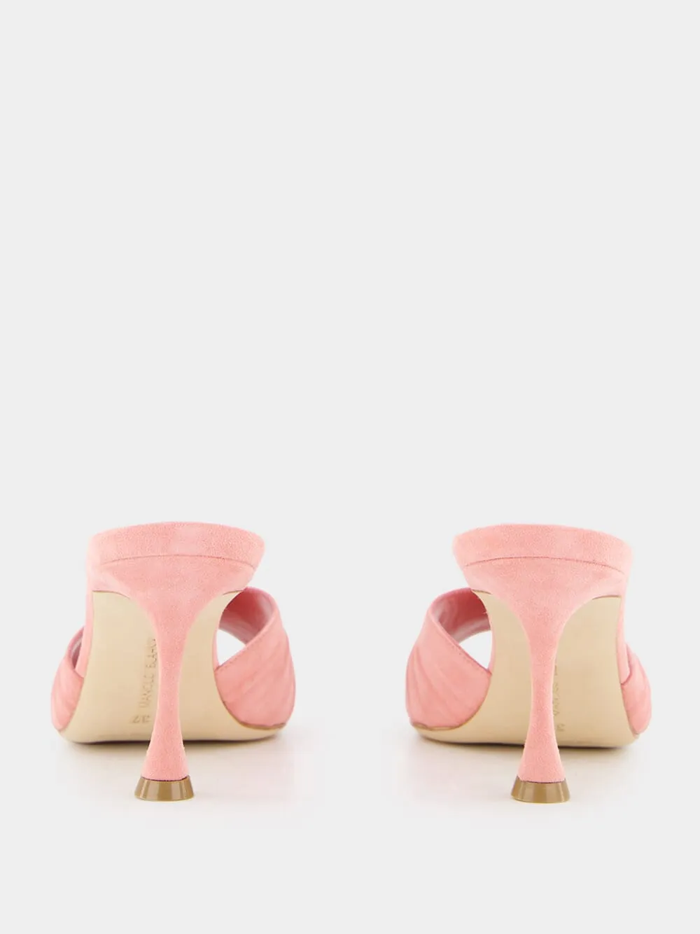 Pirua Pink Suede 70mm Mule Heels