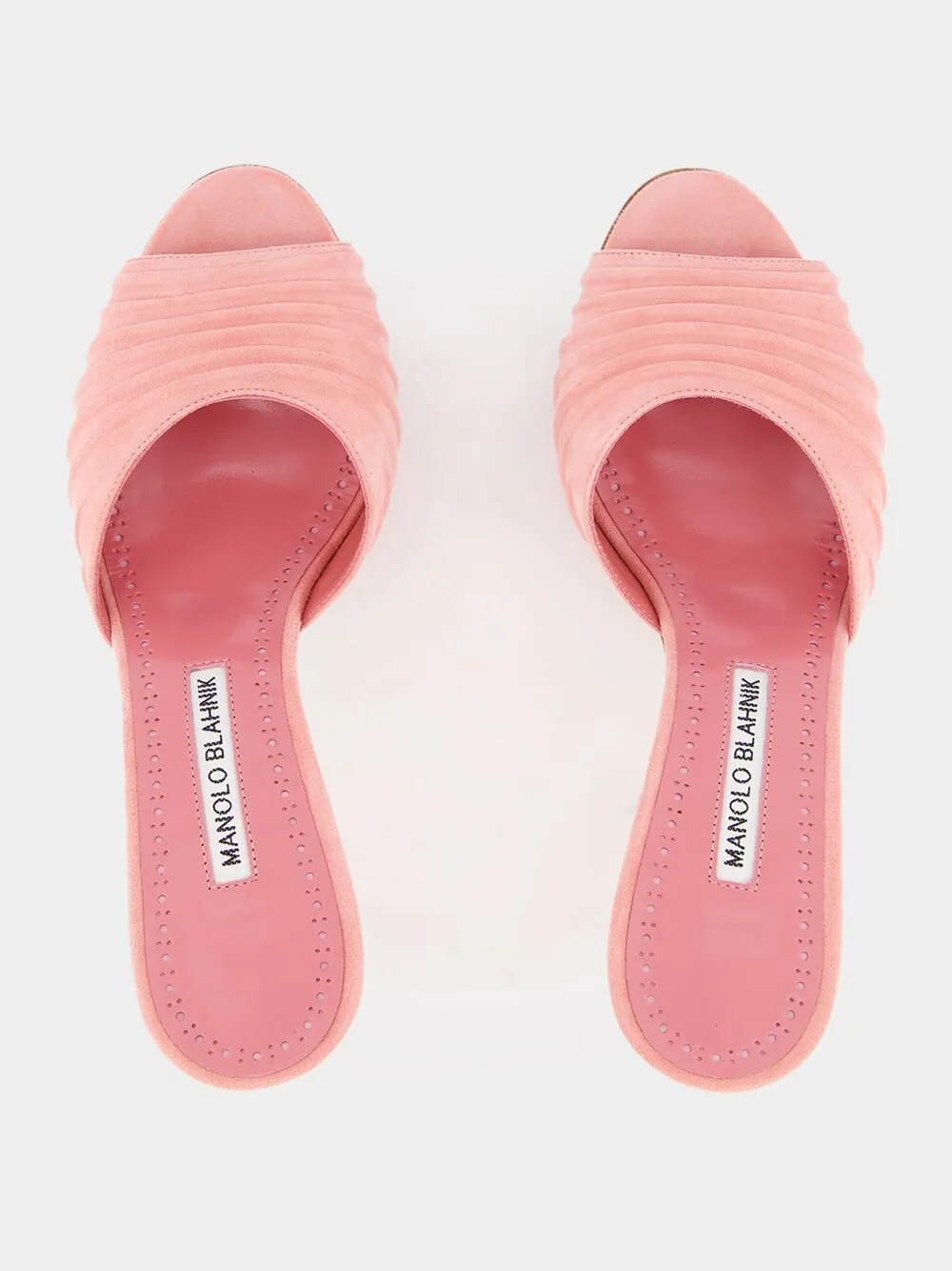 Pirua Pink Suede 70mm Mule Heels