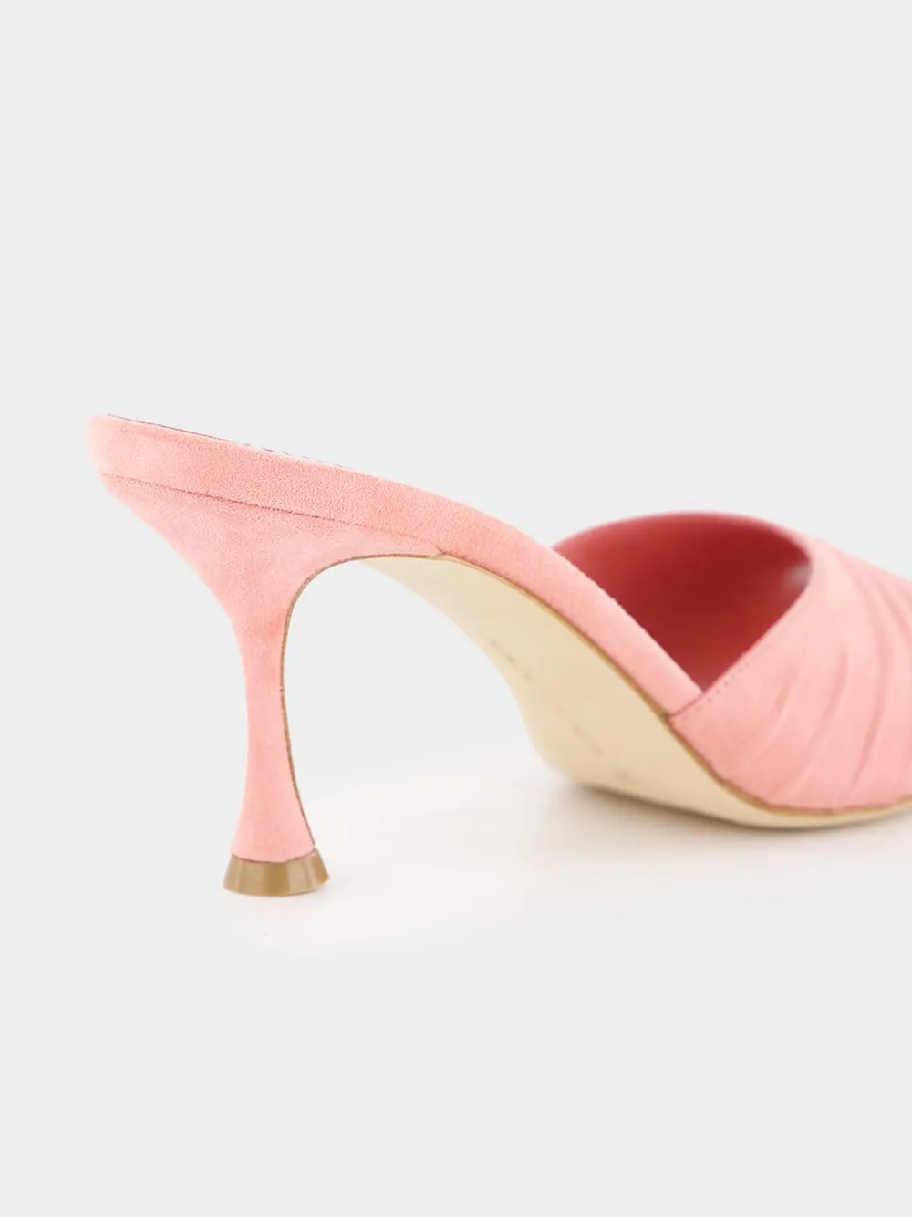 Pirua Pink Suede 70mm Mule Heels