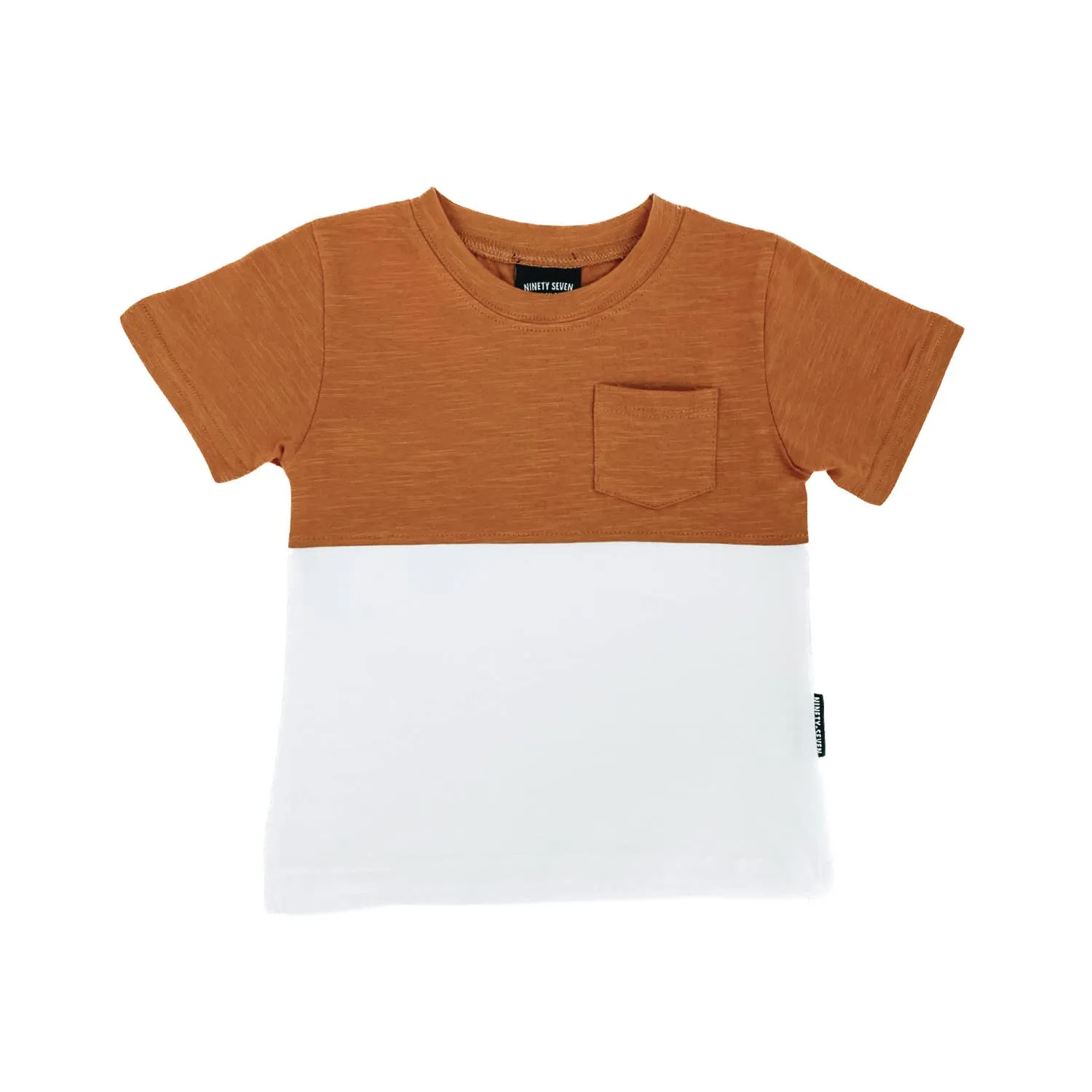 Pocket Tee - Camel Color Block