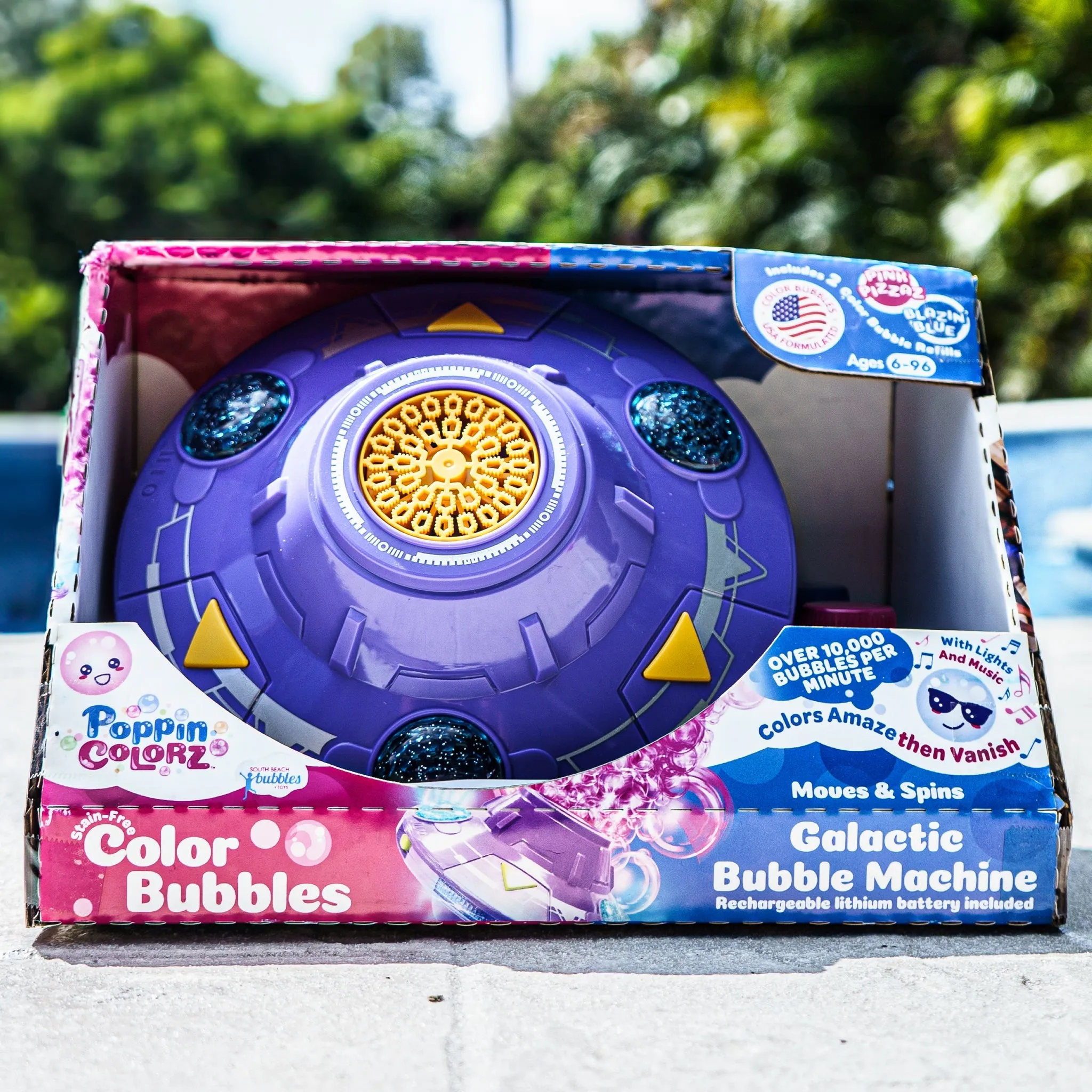 PoppinColorz Galactic Bubble Machine – Spins, Lights, Plays Music