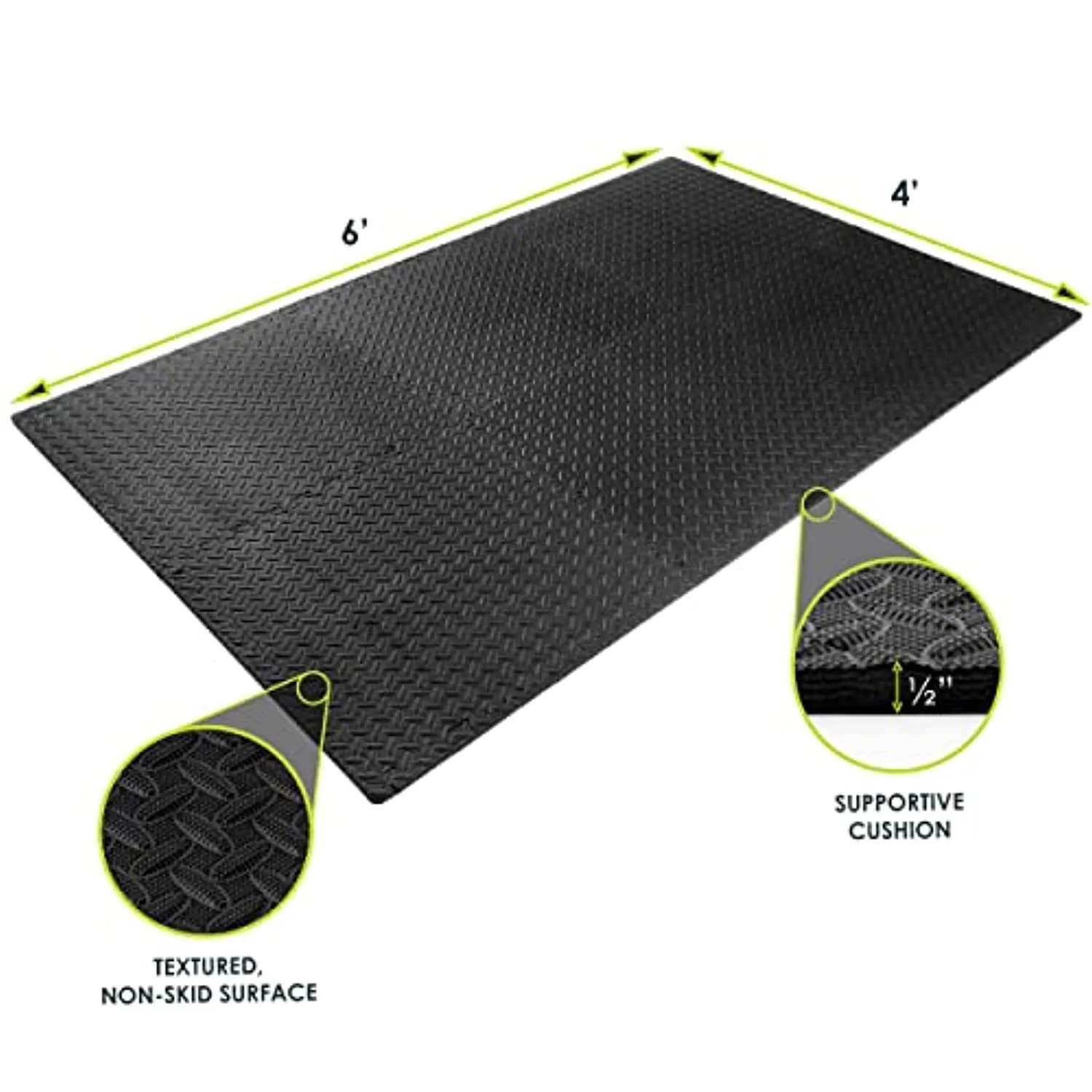ProsourceFit Puzzle Exercise Mat ½”, EVA Foam Interlocking Tiles Protective Flooring for Gym Equipment and Cushion for Workouts
