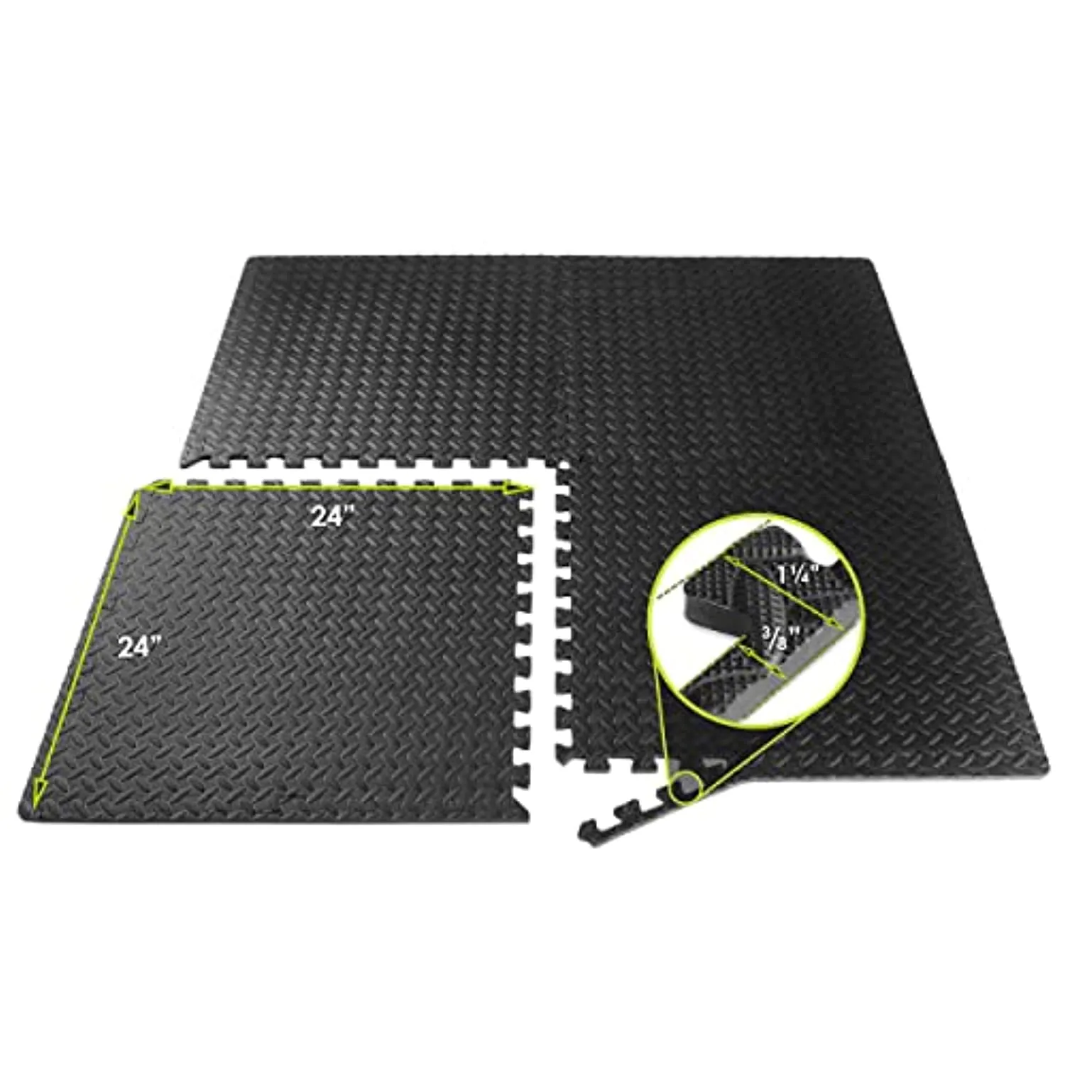 ProsourceFit Puzzle Exercise Mat ½”, EVA Foam Interlocking Tiles Protective Flooring for Gym Equipment and Cushion for Workouts