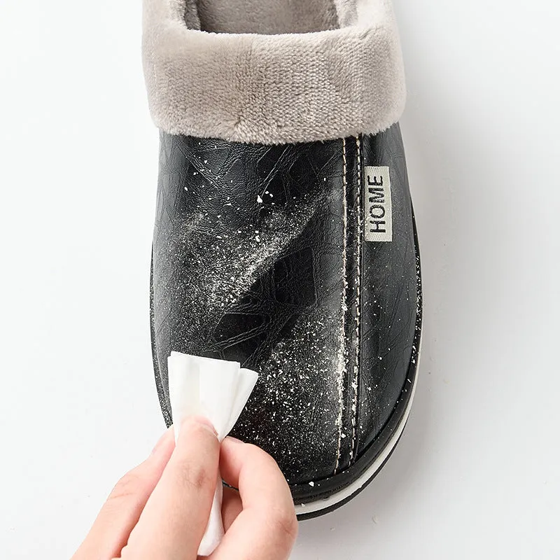 PU waterproof cotton slippers