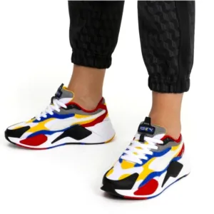 Puma RS-X3 Puzzle Unisex - Size: Men's 7C Women's 8.5C Athleisure Colorful EUC