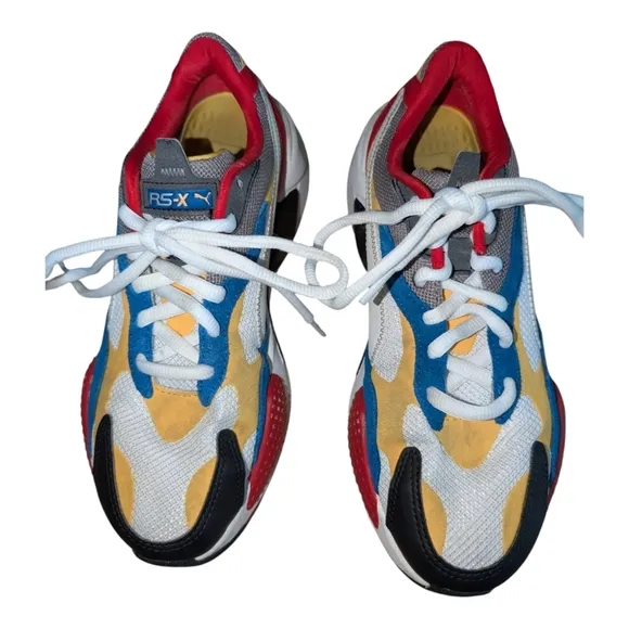 Puma RS-X3 Puzzle Unisex - Size: Men's 7C Women's 8.5C Athleisure Colorful EUC