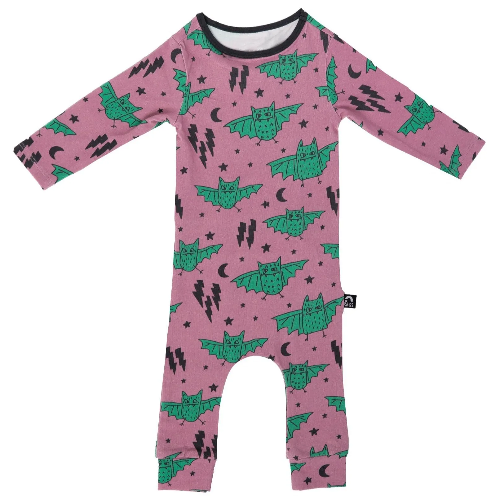 RAGS L/S Infant Rag Romper - Bats