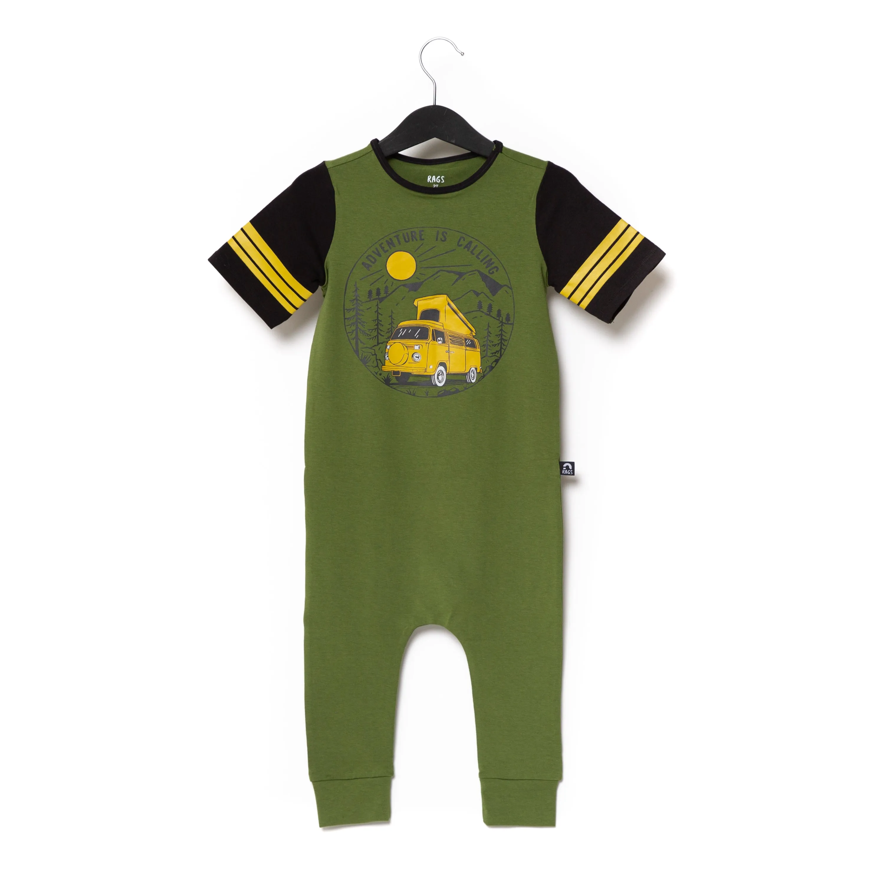 RAGS Retro S/S Rag Romper - Adventure is Calling