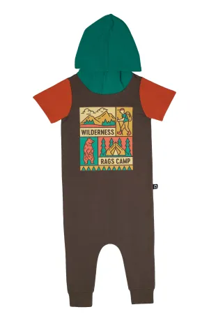 RAGS Short Sleeve Hooded Rag Romper - Wilderness Rags Camp