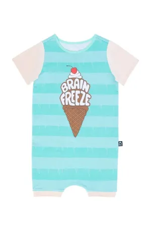 Rags Short Sleeve Short Rag Romper in Brain Freeze
