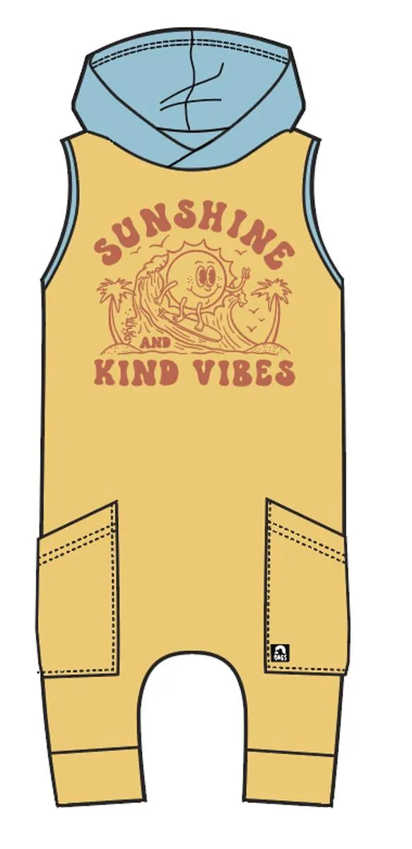 RAGS Tank Hooded Hip Pocket Capri Rag Romper - Sunshine & Kind Vibes