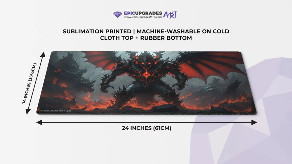 Rakdos Demon Playmat | 24"x14" Magic the Gathering Red Black MTG