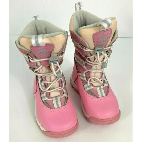 SALE Timberland Toddler Inclement Traveler Bungee Waterproof Snow Boots Pink S 5