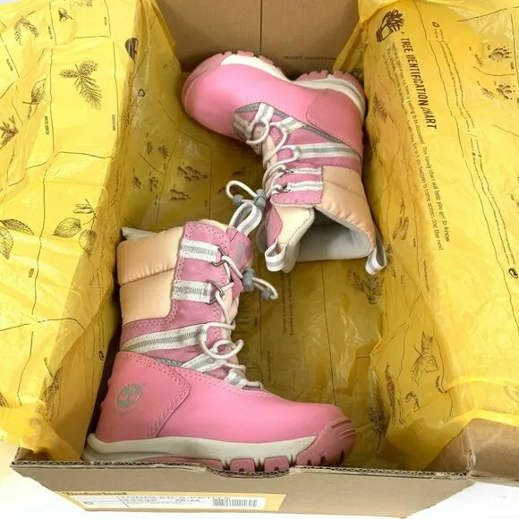 SALE Timberland Toddler Inclement Traveler Bungee Waterproof Snow Boots Pink S 5