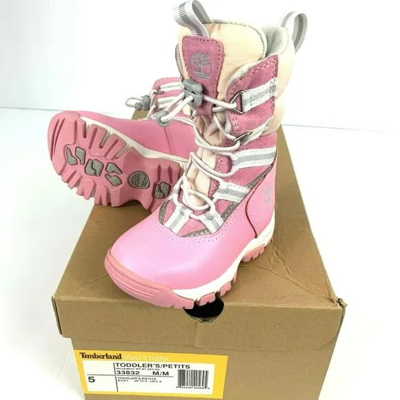 SALE Timberland Toddler Inclement Traveler Bungee Waterproof Snow Boots Pink S 5
