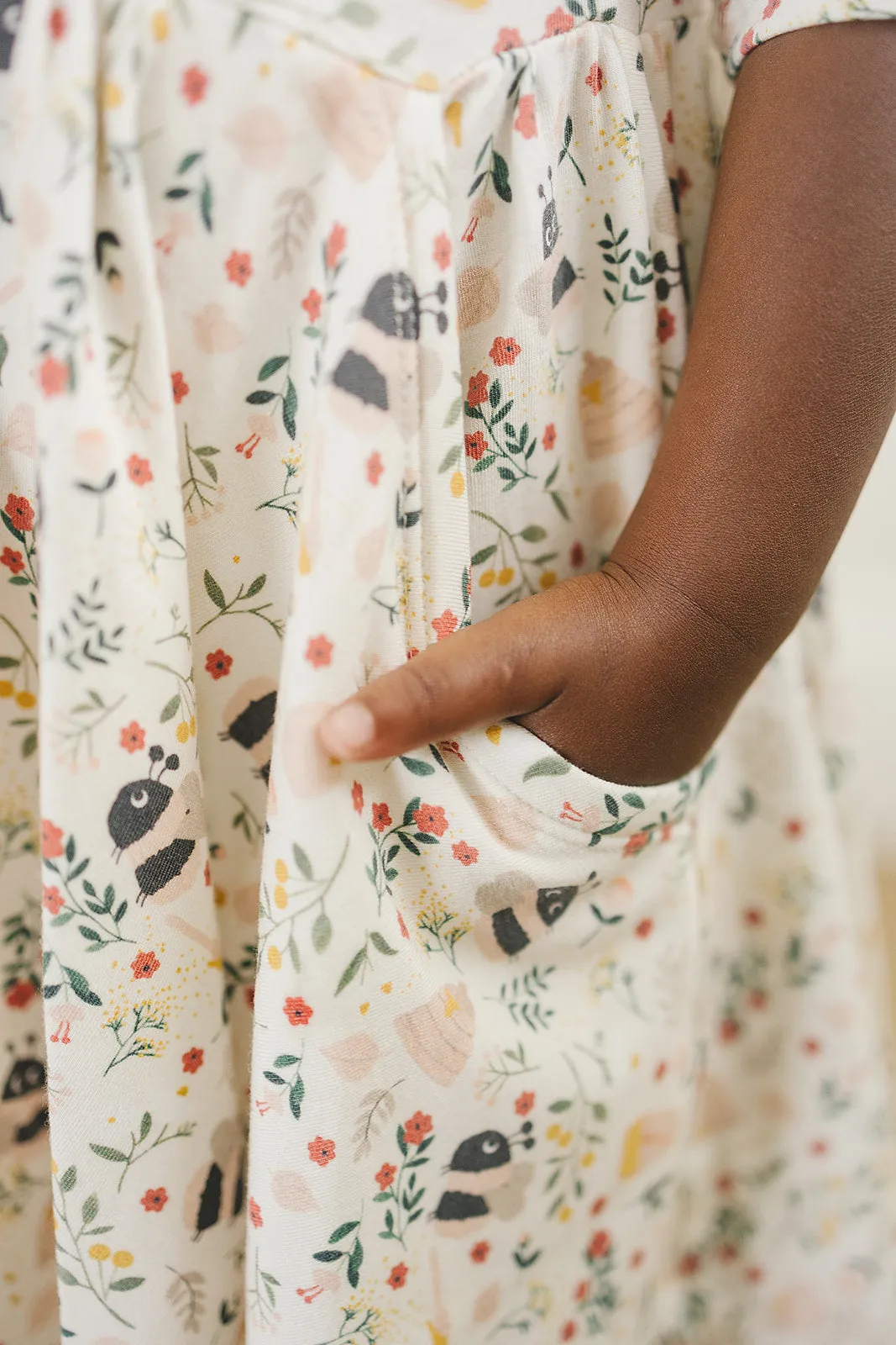 Short Sleeve Skater Dress - Bumble Bees