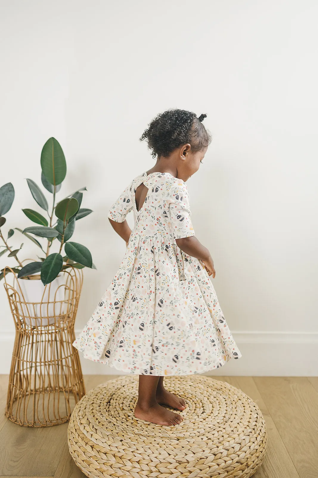 Short Sleeve Skater Dress - Bumble Bees