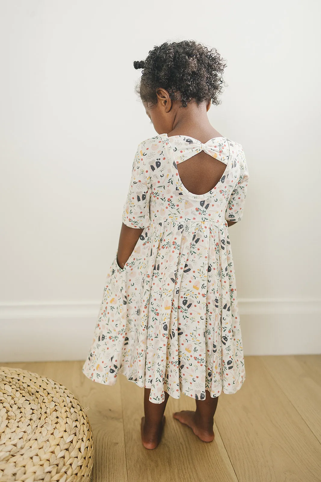 Short Sleeve Skater Dress - Bumble Bees