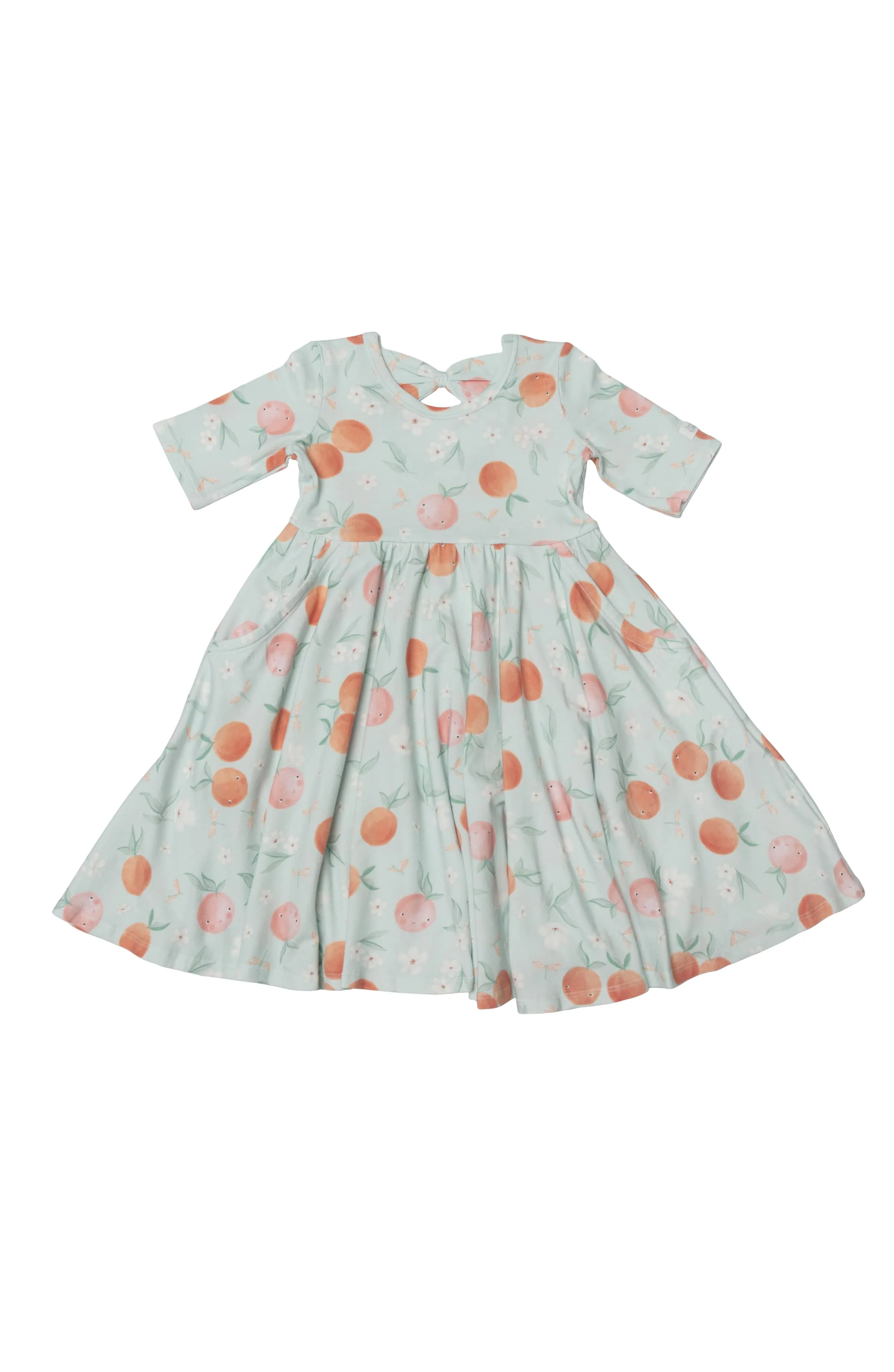 Short Sleeve Skater Dress - Peaches