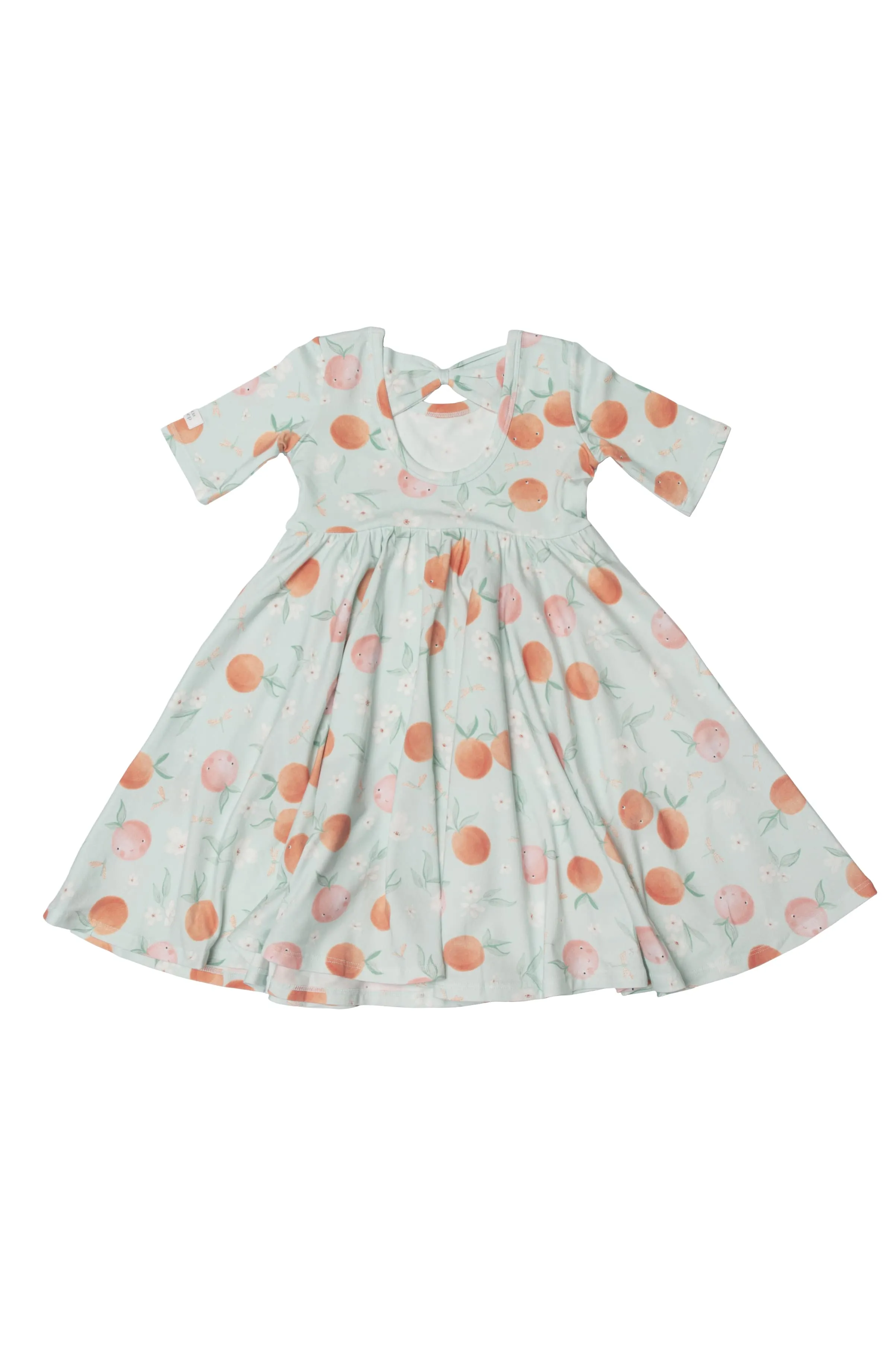 Short Sleeve Skater Dress - Peaches