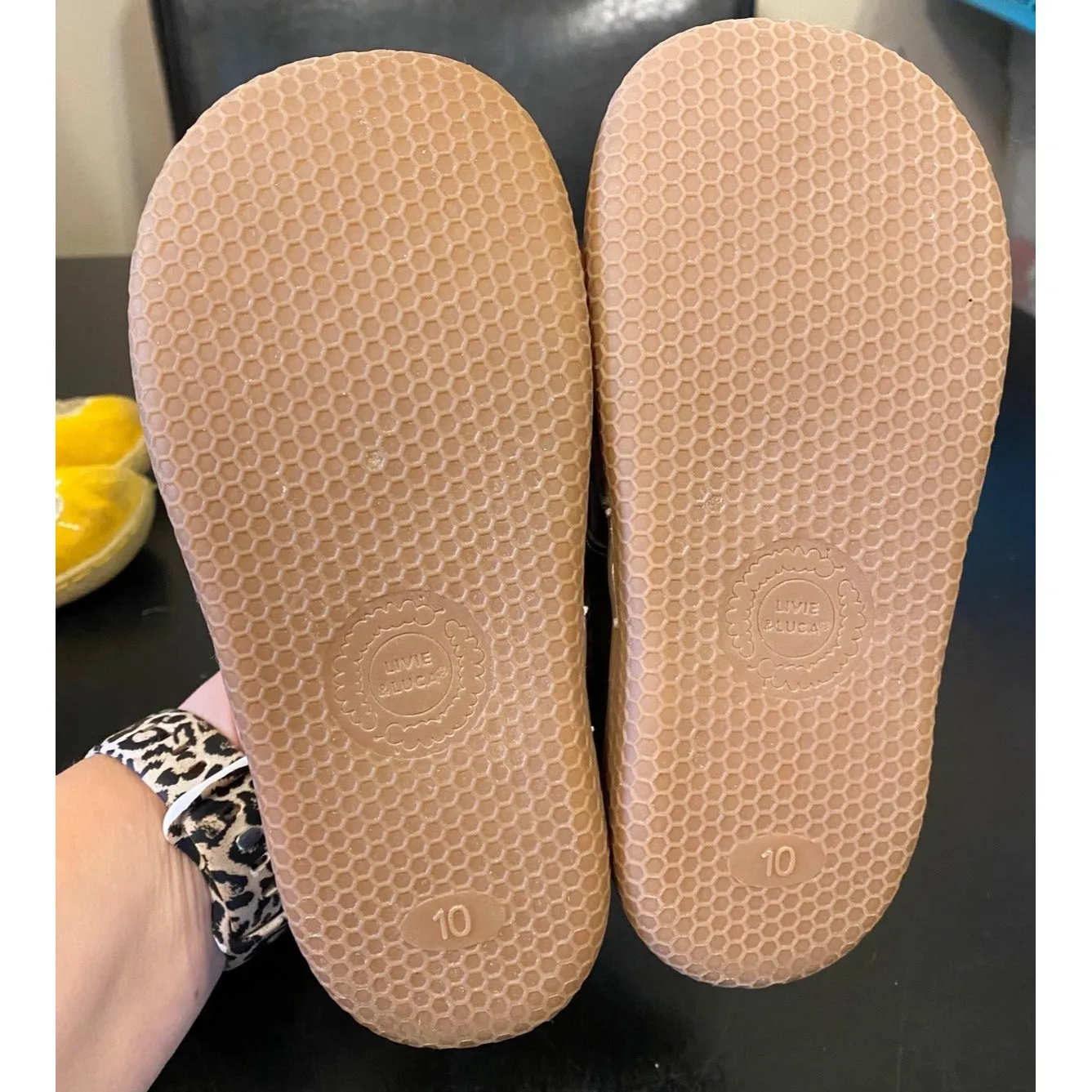 Size 10 Livie and Luca brown Ruche classic leather Mary Janes