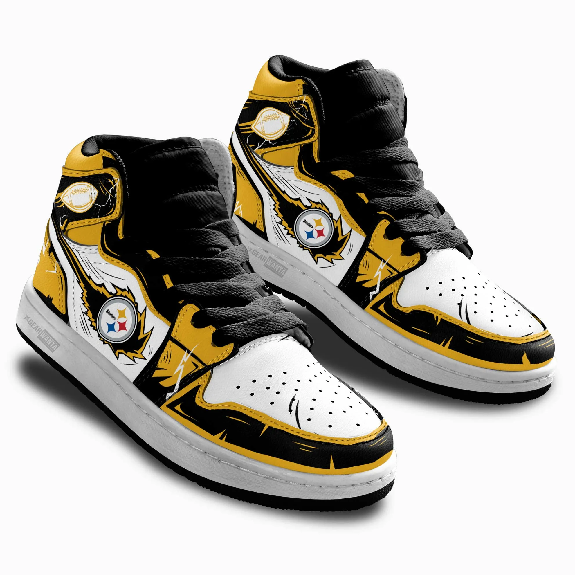 Steelers Kid J1s Sneakers Custom