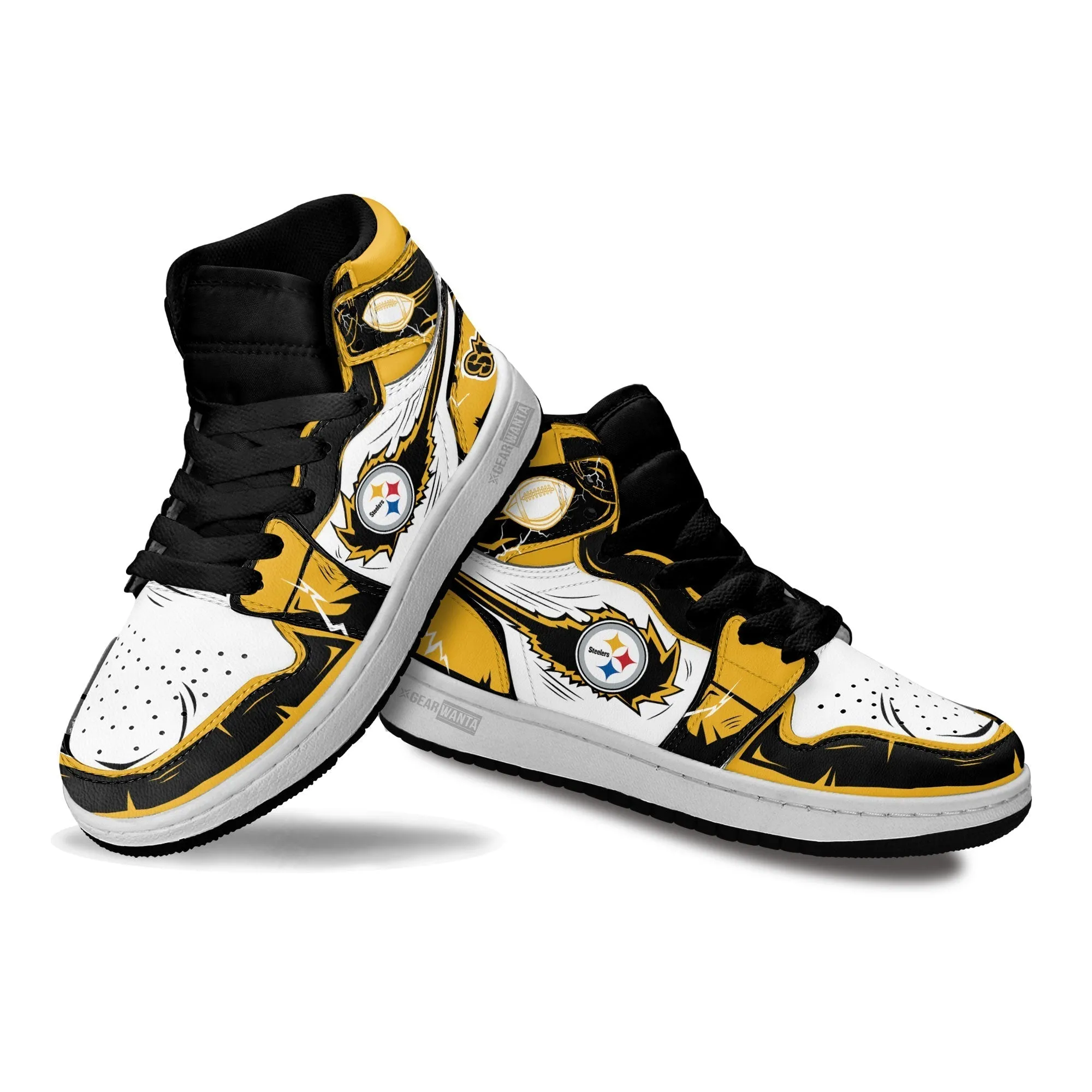 Steelers Kid J1s Sneakers Custom