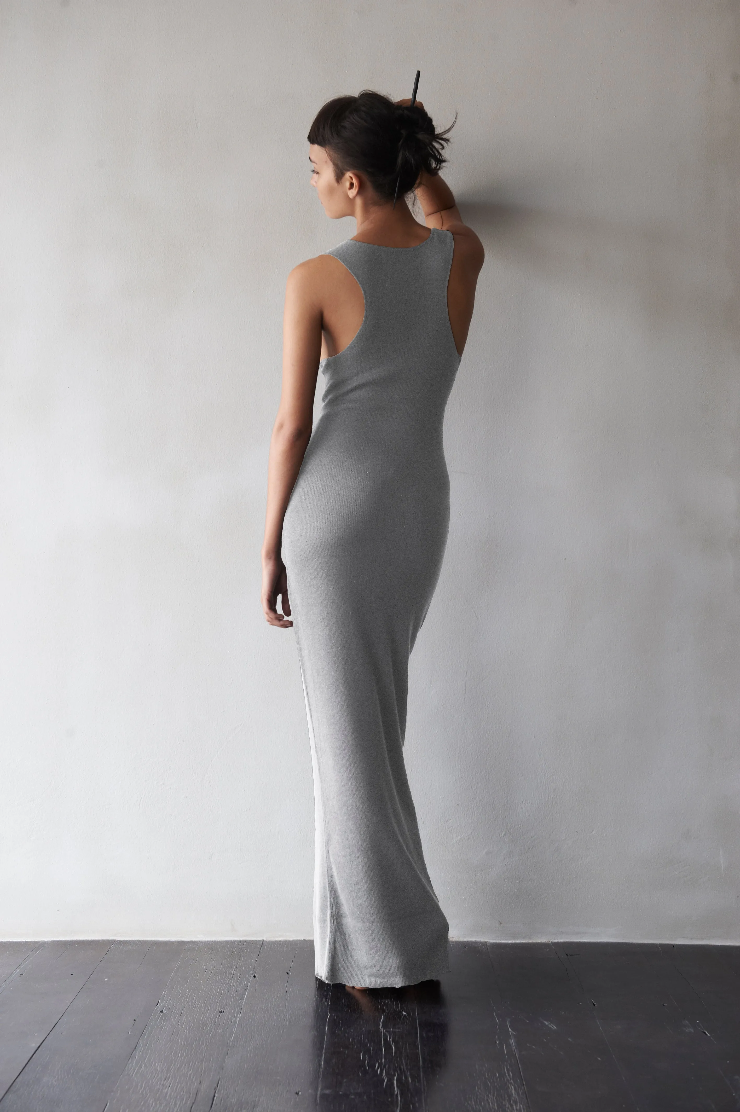 Superfine Cashmere Ribbed Tank Dress