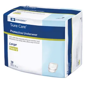 Surecare Protective Underwear,Large,44"- 54", PK/18