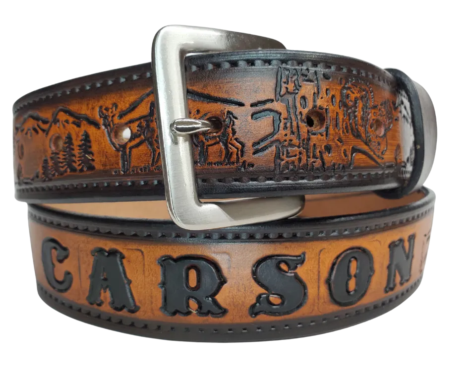 The Frontiersman Name Leather Belt