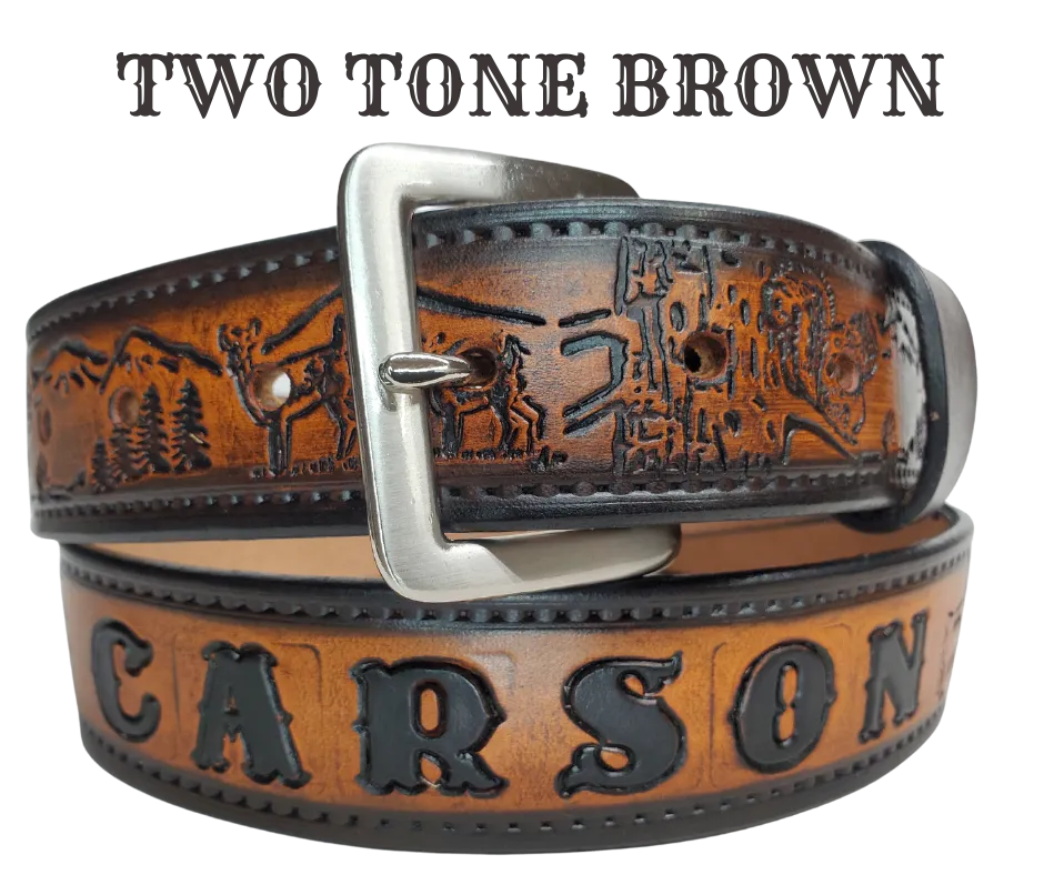 The Frontiersman Name Leather Belt