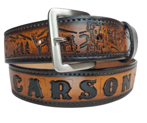 The Frontiersman Name Leather Belt