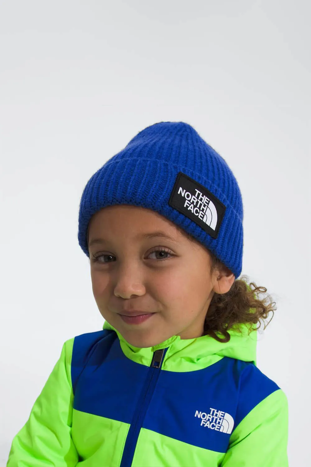 The North Face Box Logo Beanie for Kids in Blue | NF0A7WGC-CZ6