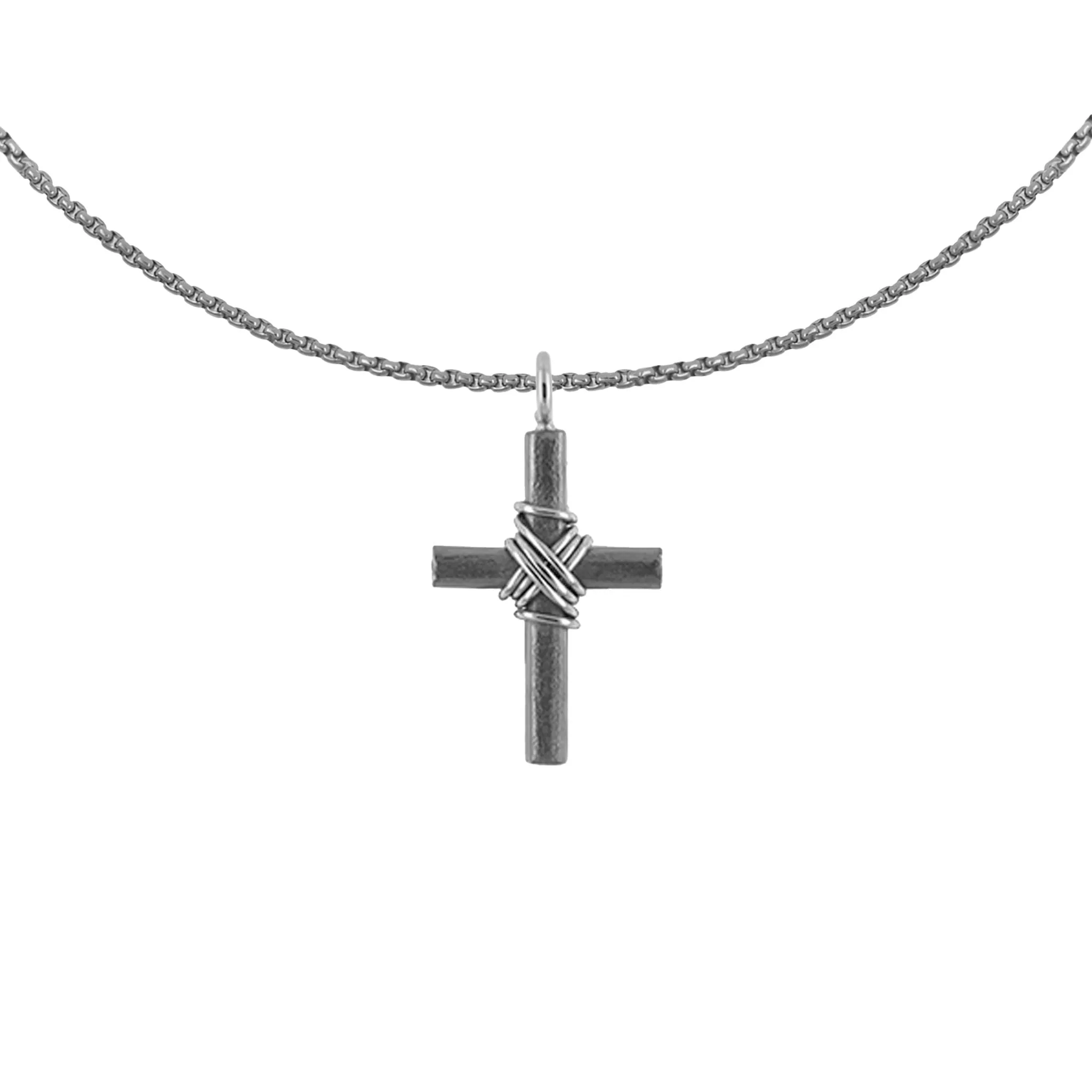 Titan Cross Fine Hammered Oxidized