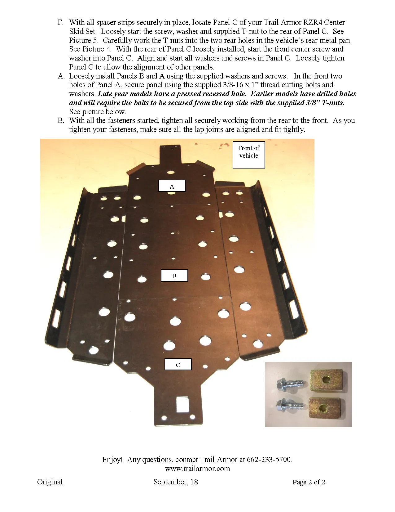 Trail Armor Polaris RZR 4 800 Center Skids 2008 - 2014