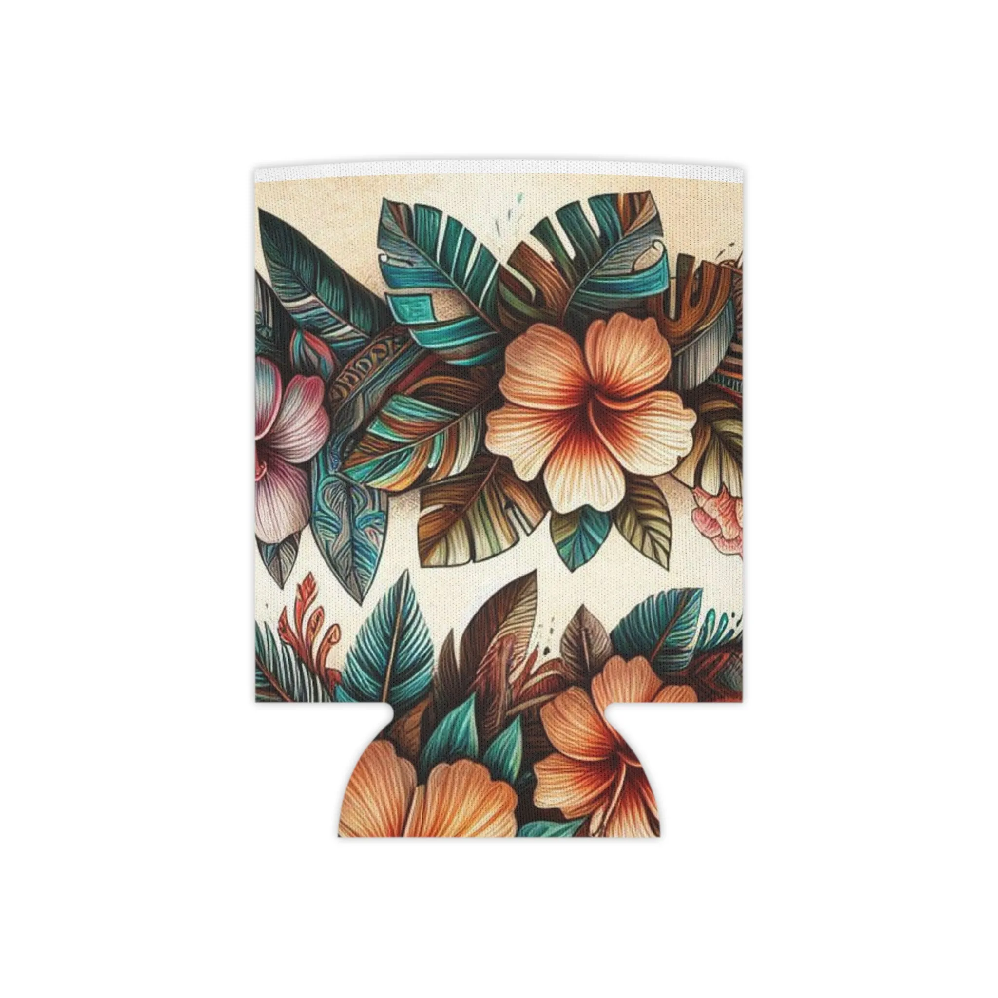 Tropical Floral Can Cooler - Beach Vibes & Party Essential