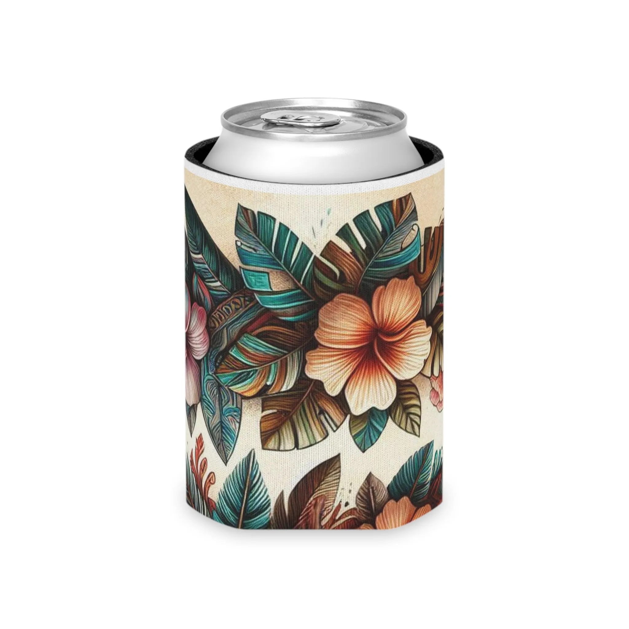 Tropical Floral Can Cooler - Beach Vibes & Party Essential