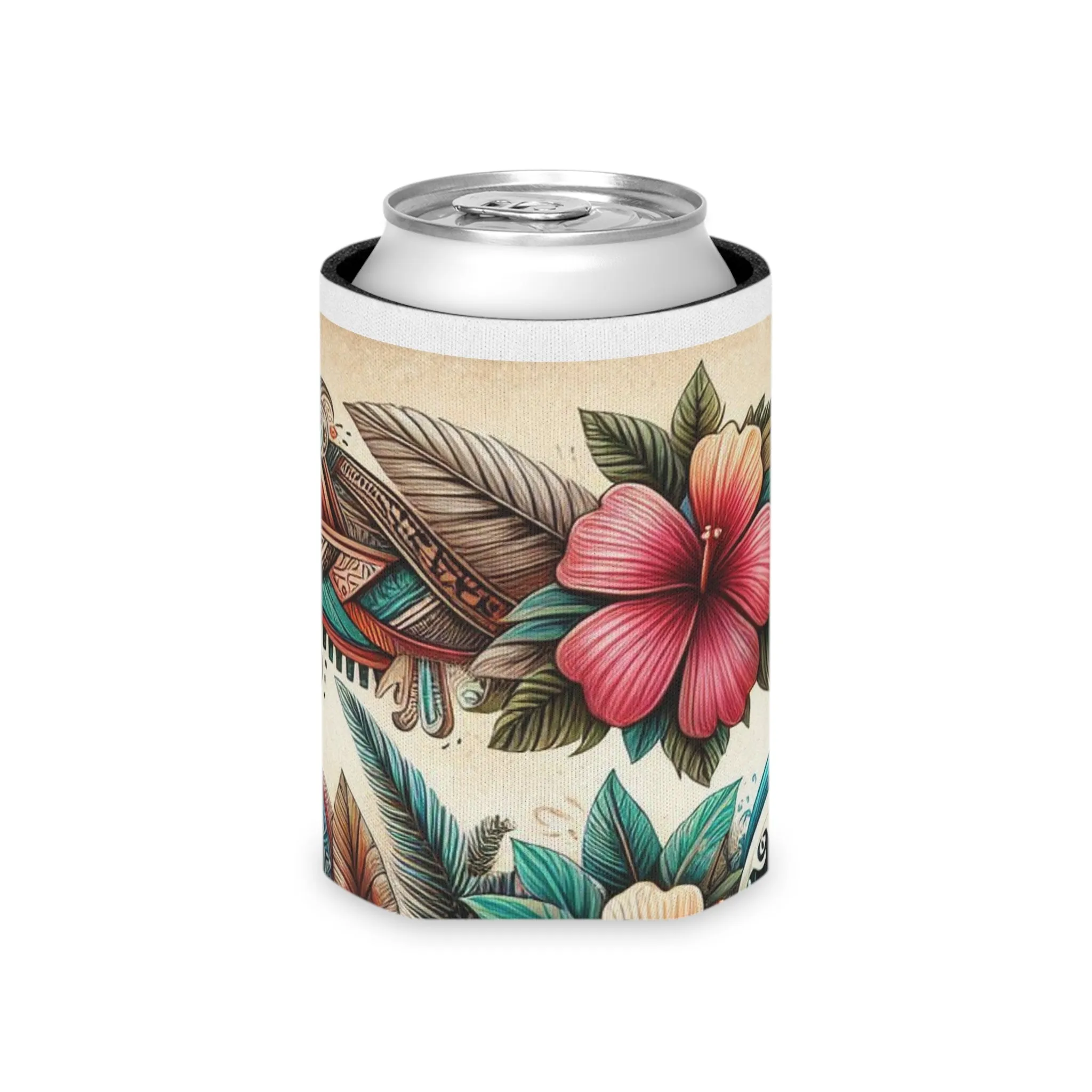 Tropical Floral Can Cooler - Beach Vibes & Party Essential