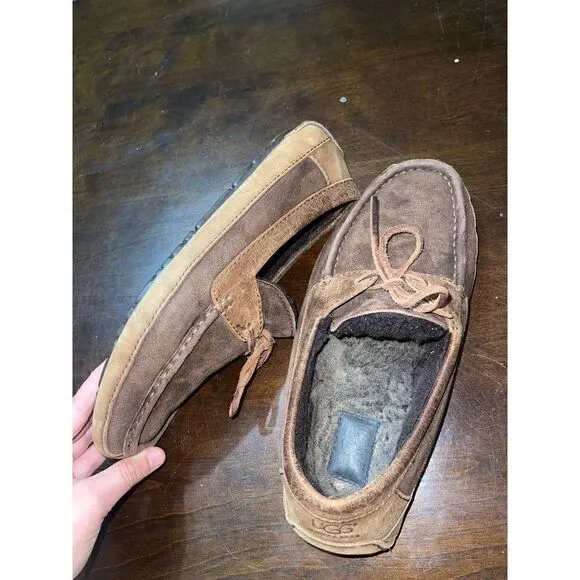 Ugg slipper slide on leather shoes