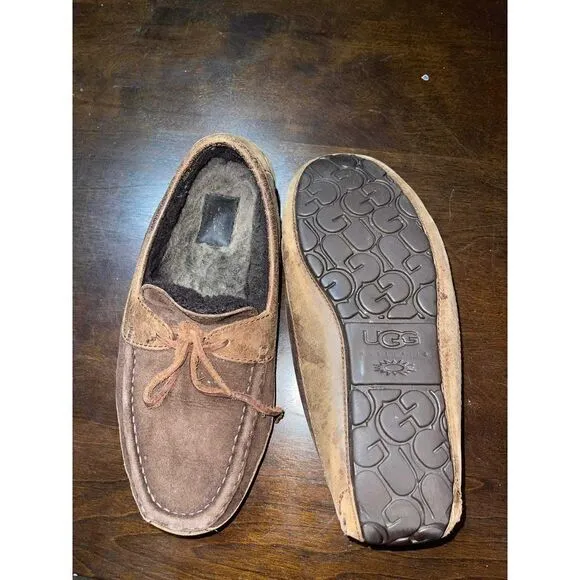 Ugg slipper slide on leather shoes