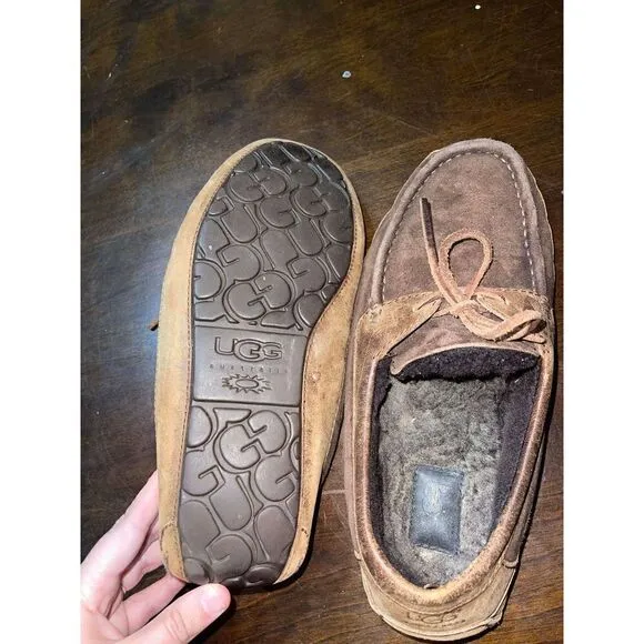 Ugg slipper slide on leather shoes