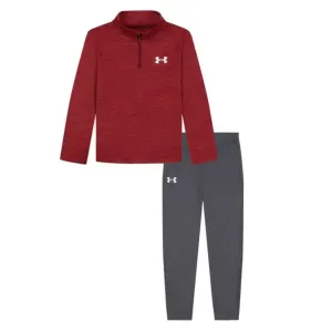 Under Armour Boys' UA Tech Wordmark 1/4 Zip Set - Red
