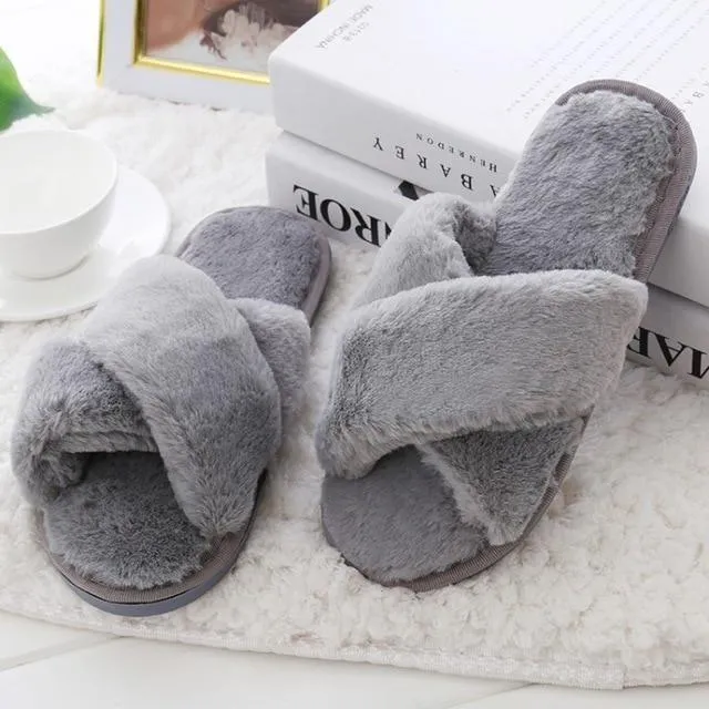 Women Faux Fur  Winter Slippers